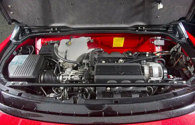 Under the hood of a Honda NSX supercar