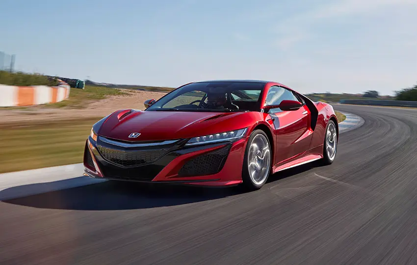 Honda NSX supercar on a track day