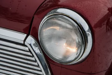 Close up of a MK1 Mini Cooper headlamp