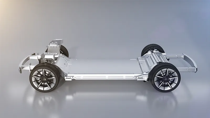 Faraday's FF 91 battery chassis powered by a 130kWh battery made by LG