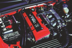 A riced Honda S2000 engine block