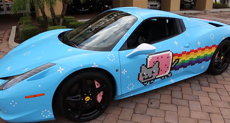 Nyan cat Ferrari 458