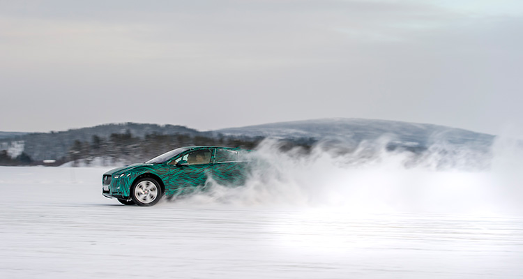 Jaguar I-Pace Winter testing side