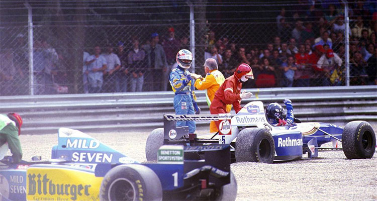 Michael Schumacher and Damon Hill in Italy 1995