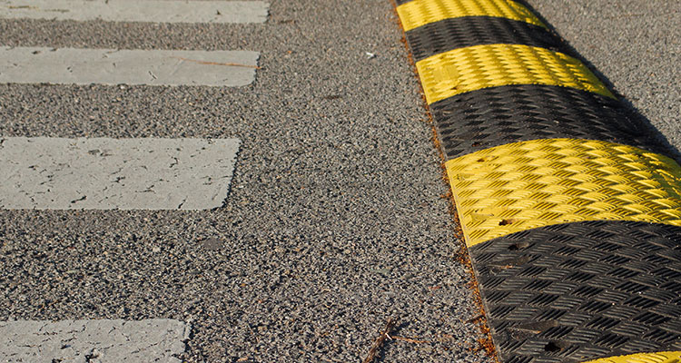 Speed Bumps And Crosswalk