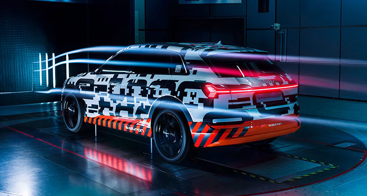 Audi Electric E-Tron SUV side rear 1