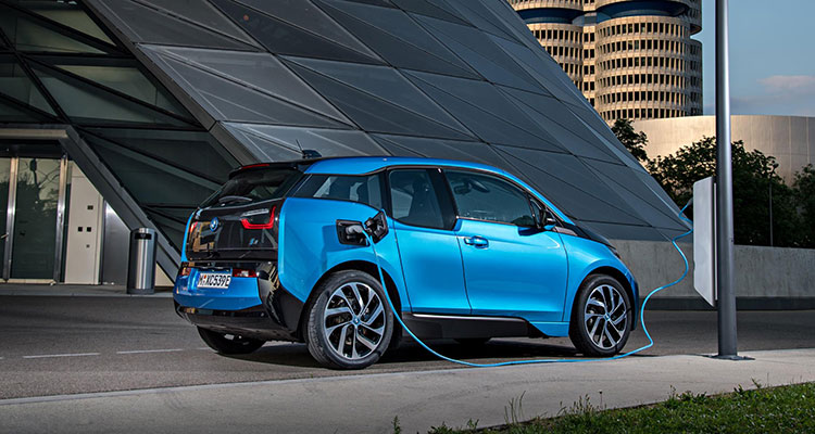 BMW i3 Electric Car EV charging side