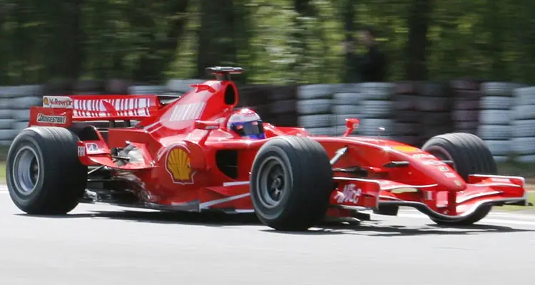 Marlboro racing car at full speed