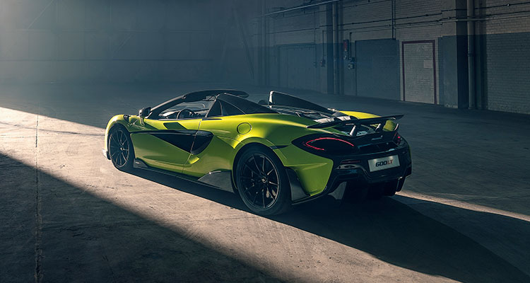 McLaren 600LT Spider Convertible side rear 1