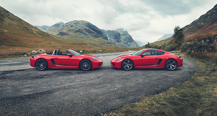 Porsche 718 Cayman T and 718 Boxster T