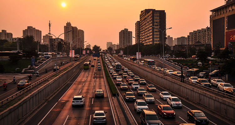 Vehicles on road