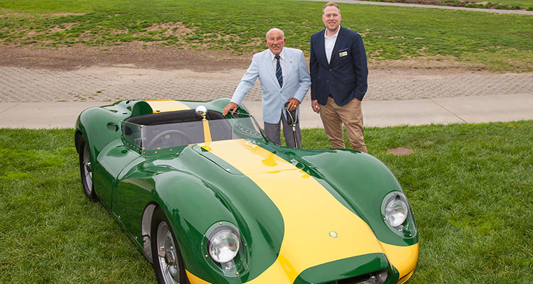 Lister CEO Lawerence Whittaker with Sir Stirling Moss