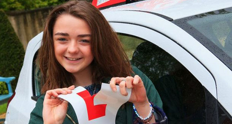 maisie williams passing driving test