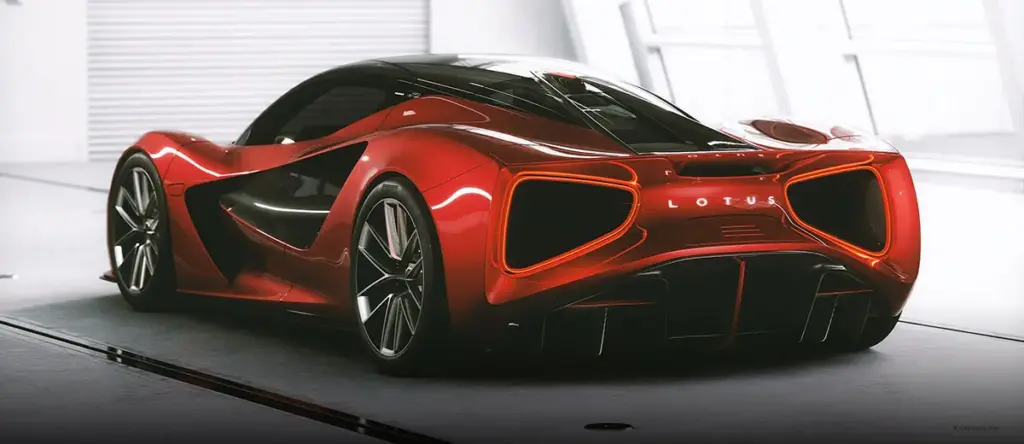 Lotus Evija EV Hypercar rear view