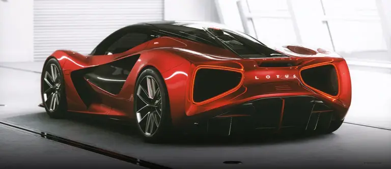 Lotus Evija EV Hypercar rear view