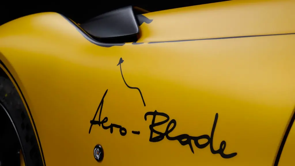 Ferrari 812 Competizione with design sketch markings in hand written style