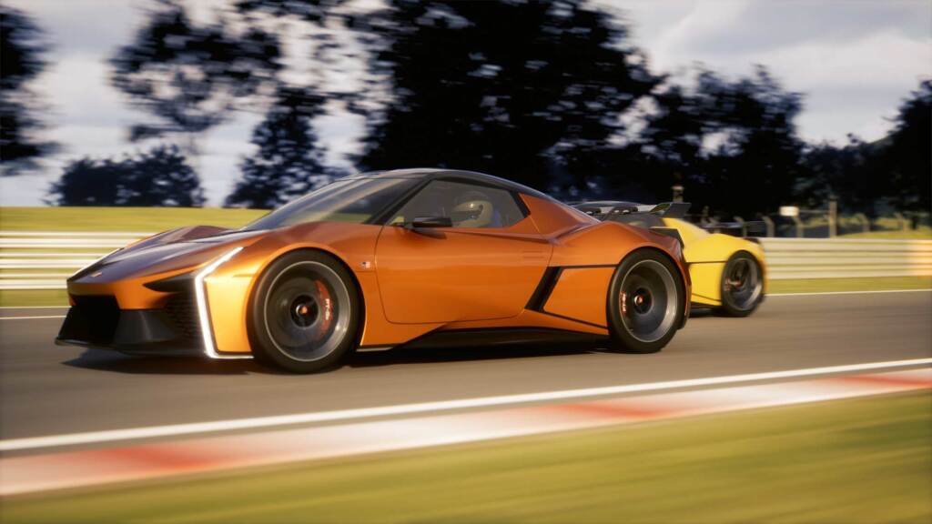 Toyota FT-Se in orange and black on a test track