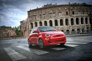 The Fiat 500e City car at the Colosseum