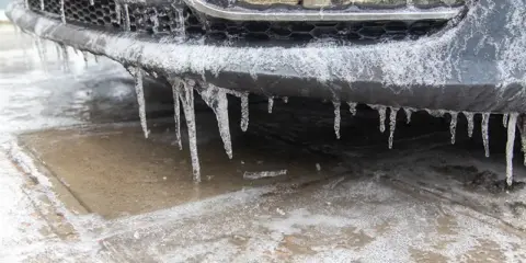 Icicles On An EV Front Grill