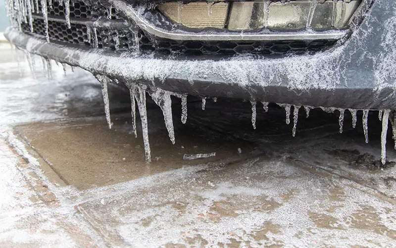 Icicles On An EV Front Grill