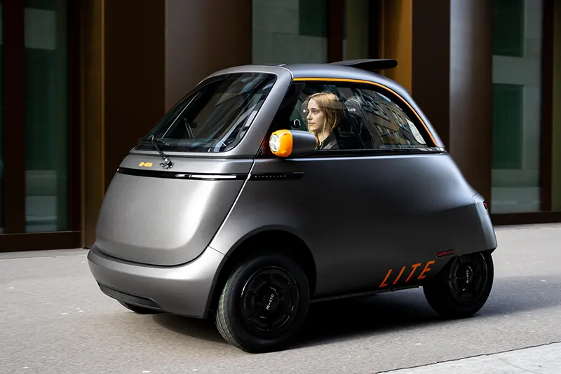 Microlino Lite electric bubble car has a top speed of 28 mph