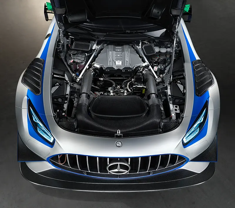 under the bonnet of the Mercedes AMG GT 130Y Motorsport