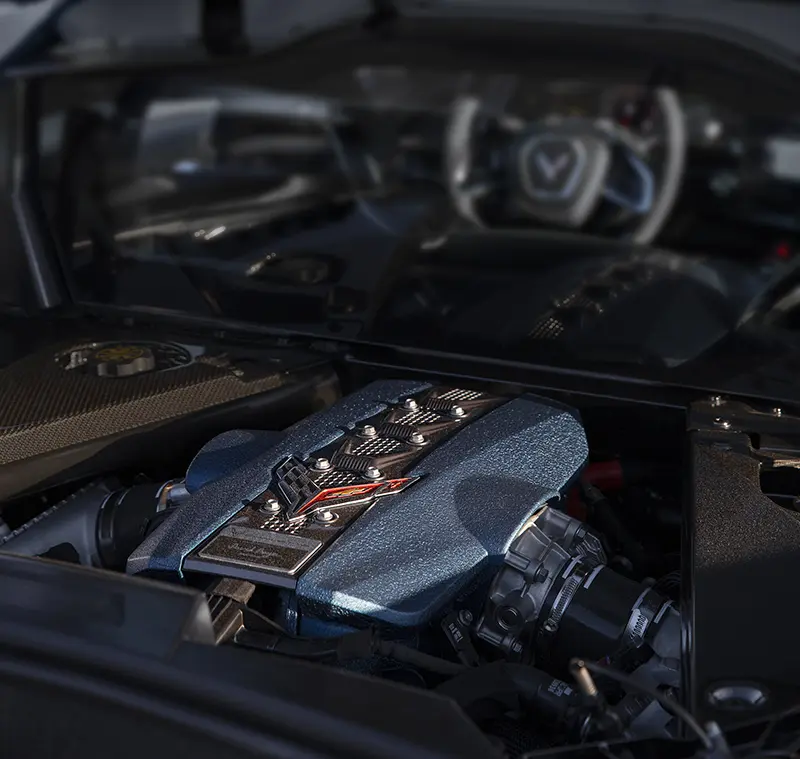 The ZR1's engine block is matched with an 8 speed dual clutch transmission system