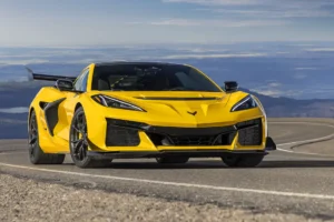 The New Chevrolet Corvette ZR1 on a mountain road