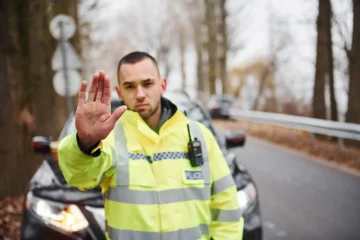 Police traffic road stop