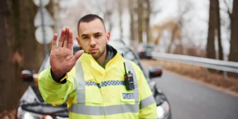 Police traffic road stop