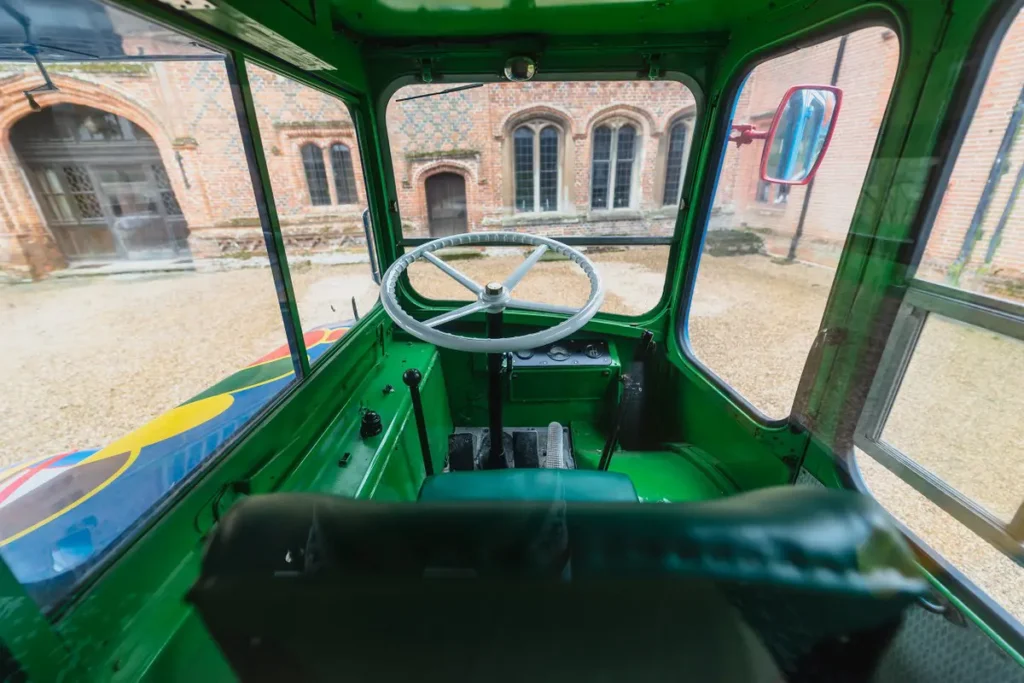 Driver's seat in Paul McCartney's 1972 Wings tour bus