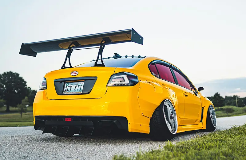 Modified Subaru WRX STI on a track