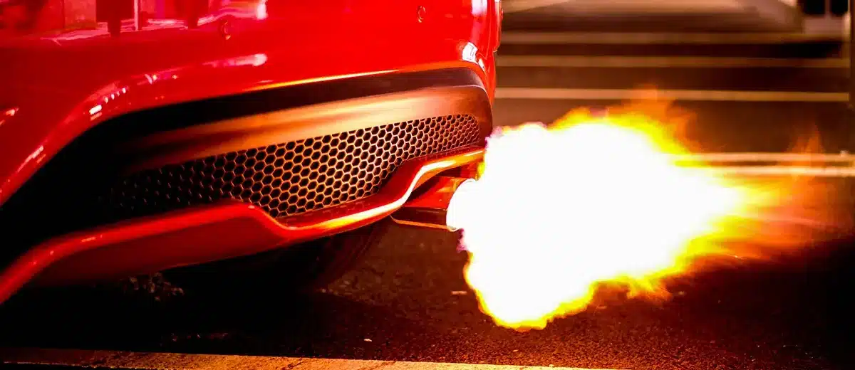 Ricer Car exhaust fire