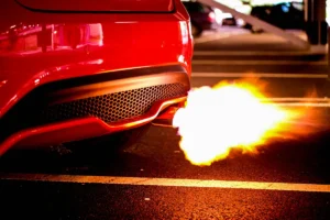 Ricer Car exhaust fire