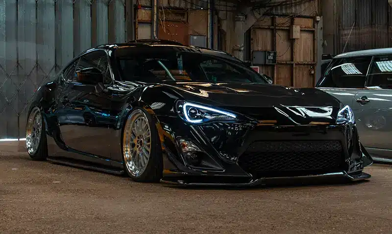 Customised Toyota 86 GTS inside a garage