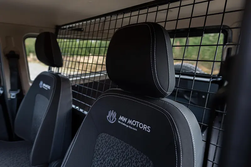 The Spartan EV 2 front seats.