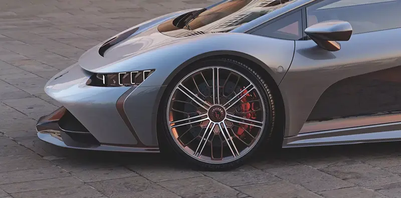 Side view of the front of Bertone GB110 hypercar