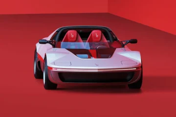 Bertone Runabout Barchetta model in red studio lighting