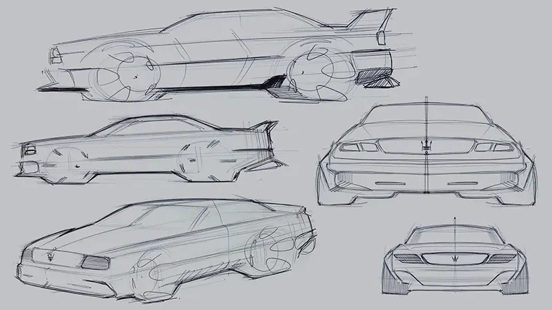 Concept sketch of Modena Project MA-01's design.