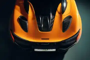 McLaren Artura Spider MCL39 rear view showing hybrid power and design
