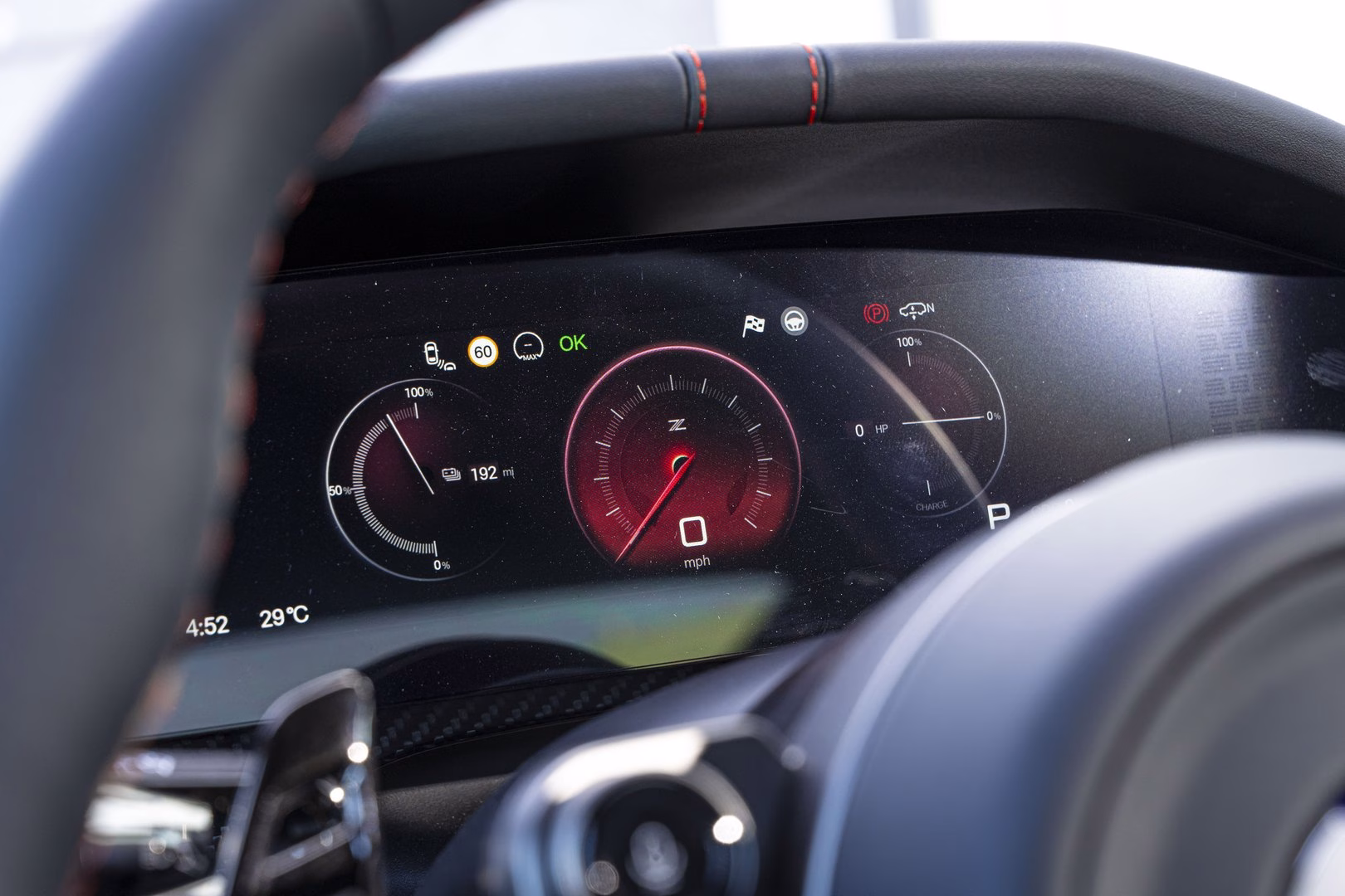 BYD Denza Z 8.88-inch digital driver display seen through the steering wheel