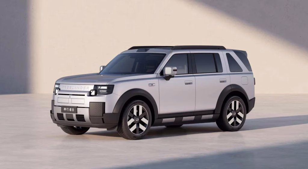 White Freelander 8, a new 818bhp electric SUV made by Chery Jaguar Land Rover in China